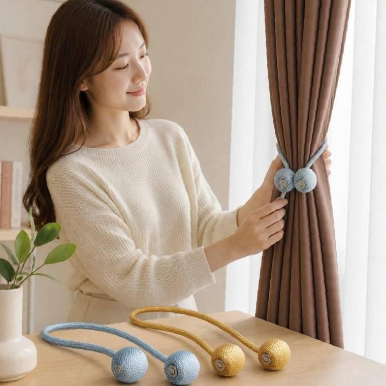 고정끈 자석 클립 묶음 커텐 집게 커튼홀더 마그네틱