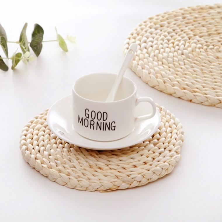 PL 알찬 컵 받침 플레이팅 라탄식 컵받침(11cm) No76