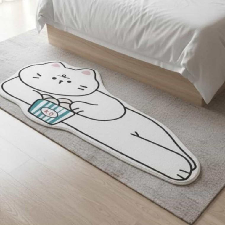 거실 침대 러그 40x120cm 롱카페트 고양이러그 자취방카페트 귀여운발매트