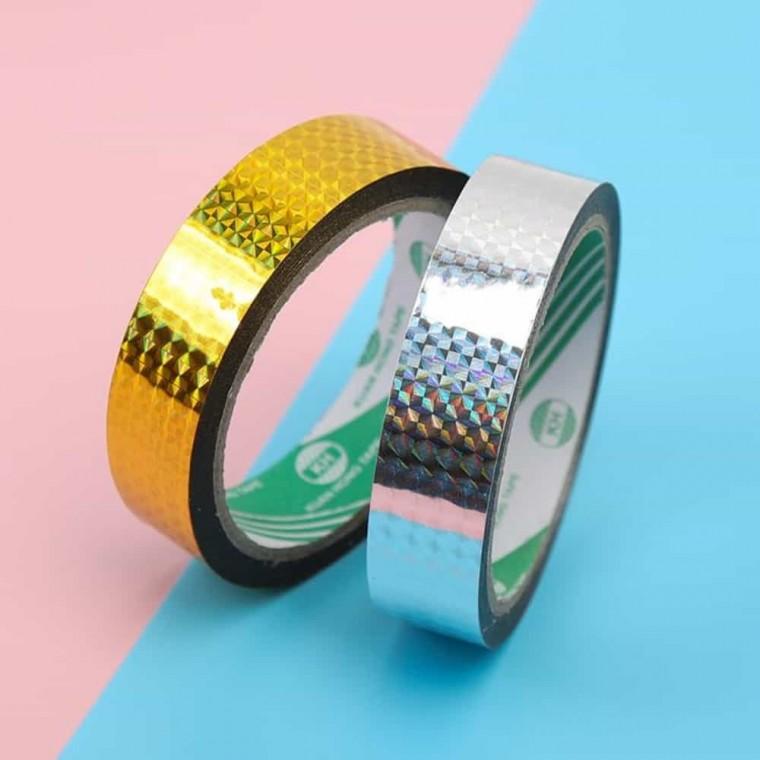 홀로그램 금은색 테이프 2.4cm 50m 다꾸테이프 예쁜테이프 데코테이프 칼라테이프