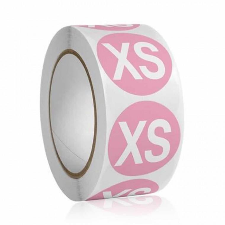 컬러 사이즈 롤스티커 XS 500개 옷가게스티커 의류용스티커 의류스티커 옷에붙이는스티커