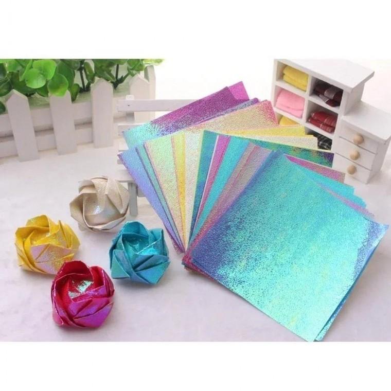 사이노텍 무지개색종이 DIY 공예 놀이 무지개색 장식 포장지 50P 학