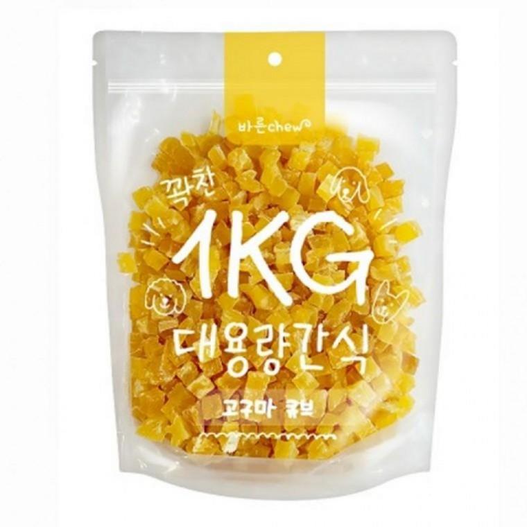 EAS 바른츄 애견간식 고구마큐브 대용량 1kg 강아지간식 반려견 고구마간식 트릿