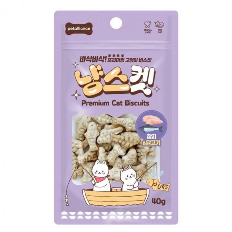 EAS 펫얼라이언스 고양이간식 냥스켓 참치 닭고기 40g x 10개