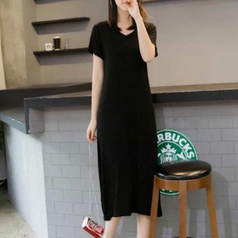 베이직 여성 반팔 원피스 캐주얼 여성 롱 원피스 루즈핏 반팔원피스 회색원피스