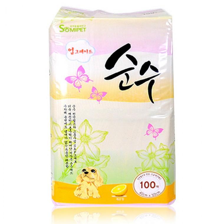 순수 레몬향패드 100매 (50x40) 반려견 화장실 패드