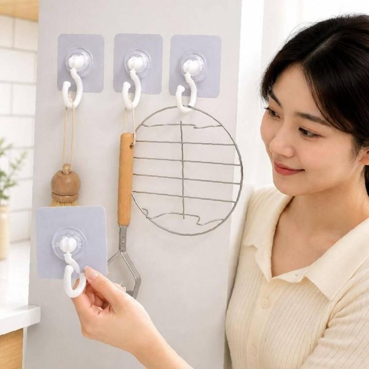 걸이 고정 벽면 후크 부착 고리 모기장 회전 무타공