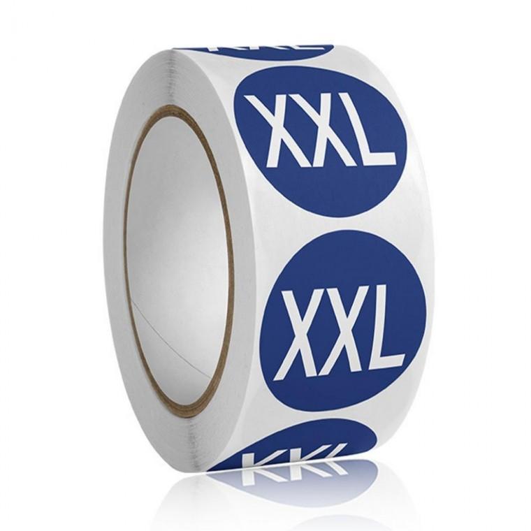 컬러 사이즈 롤스티커 XXL 500개 옷스티커 옷부착스티커