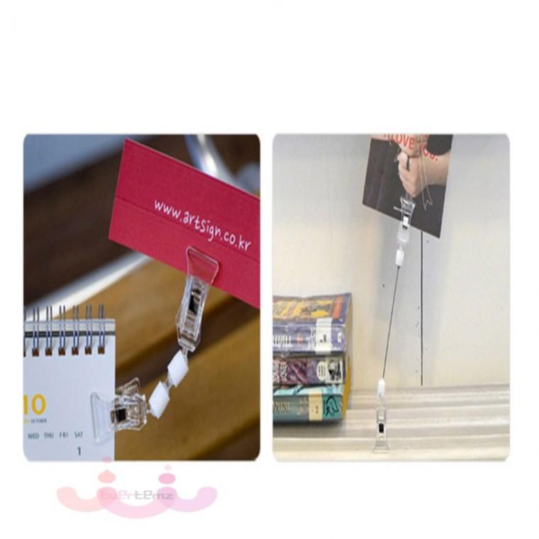 투명 POP 양쪽집게꽂이 2P POP꽂이 양쪽집게자바라 반달집게핀