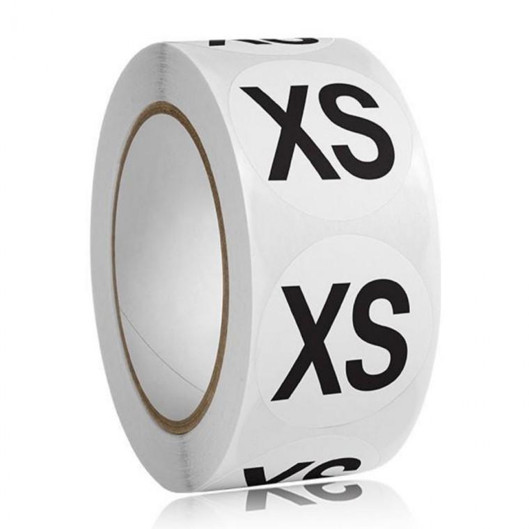 사이즈 롤스티커 XS 1롤 500개 옷부착스티커 옷스티커