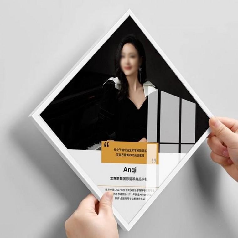 아크릴 액자 화이트 210x210 부착식 예쁜액자 데코액자