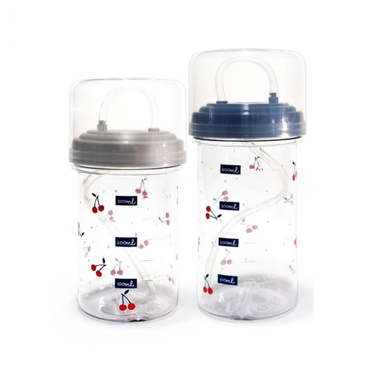 [도매포유]실리콘 빨대물병 500ml 체리