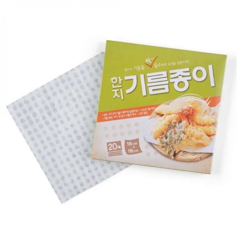 기름 종이 16x16cm 20매 튀김 에어프라이어 주방용품 에어프라이어종이 음식기름제거
