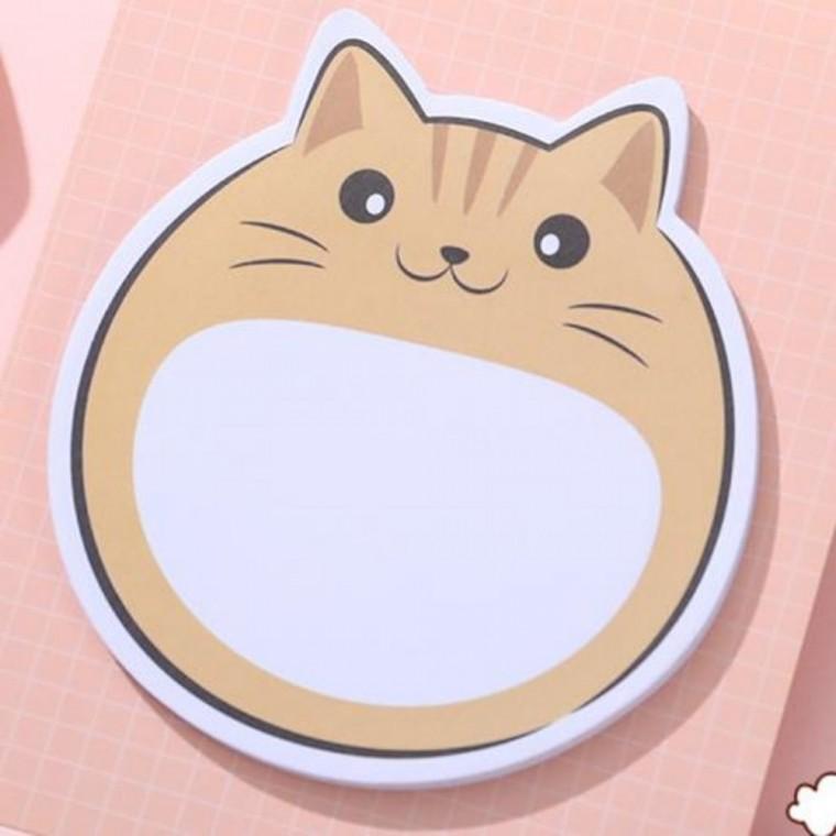 노란 고양이 메모지 컬러메모지 책상메모지
