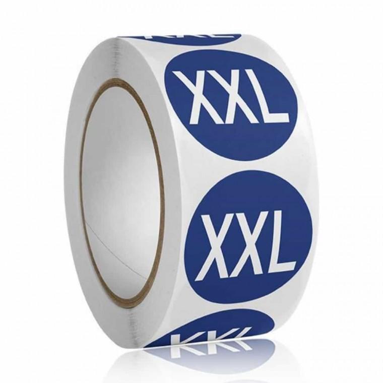 컬러 사이즈 롤스티커 XXL 500개 의류스티커 옷스티커 신발스티커 옷부착스티커