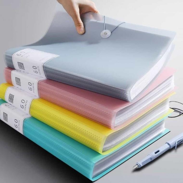 컬러 A4 클리어파일 60매 부동산화일 비닐화일 화일 화일디자인