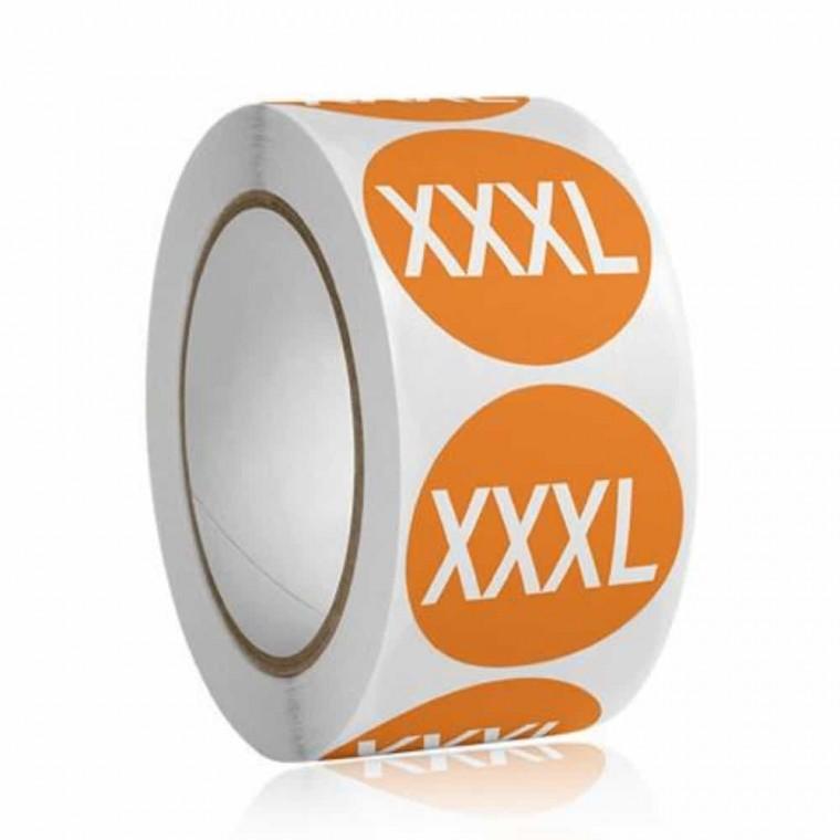 컬러 사이즈 롤스티커 XXXL 500개 의류스티커 의류사이즈스티커 옷가게스티커 옷부착스티커