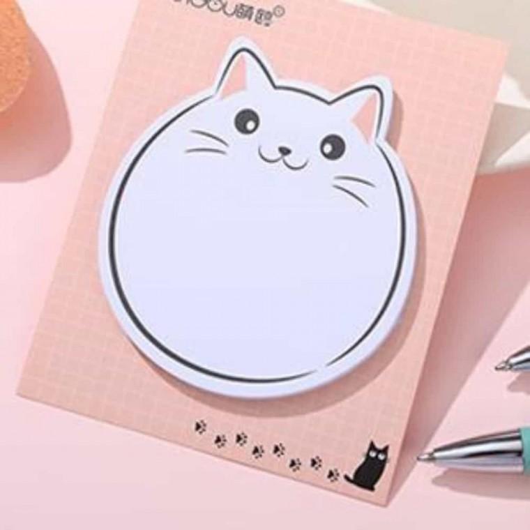 하얀 고양이 점착 메모지 붙임쪽지 스티커메모지 점착메모지 접착식메모지