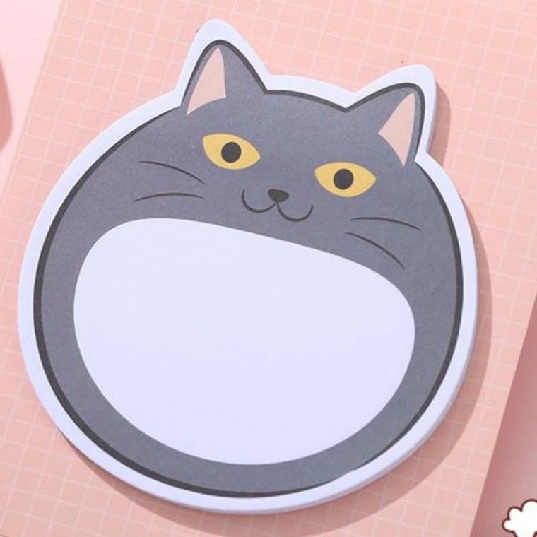 검은 고양이 점착메모지 책상메모지 고양이메모지
