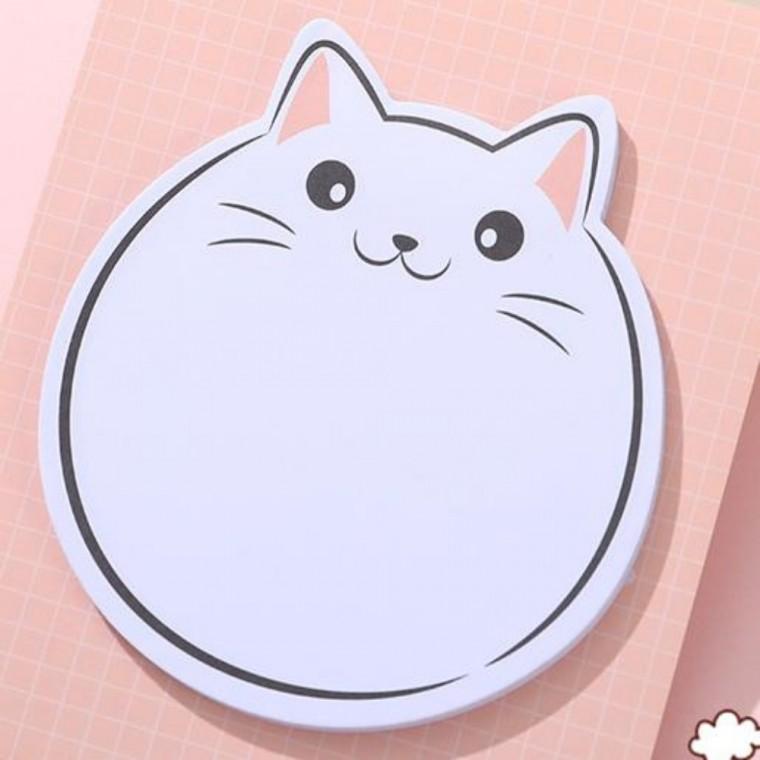 하얀 고양이 점착 메모지 접착식메모지 접착메모지