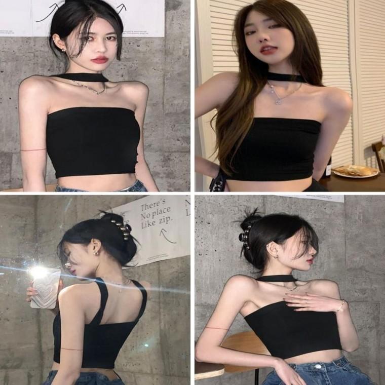 3컬러 여름 여름티셔츠 시크한 홀터넥라인 튜브탑 크롭 나시티