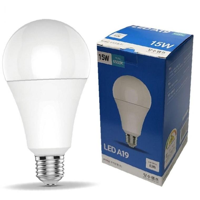 장수 LED 벌브 전구 15W E26 주광색 형광등 다마
