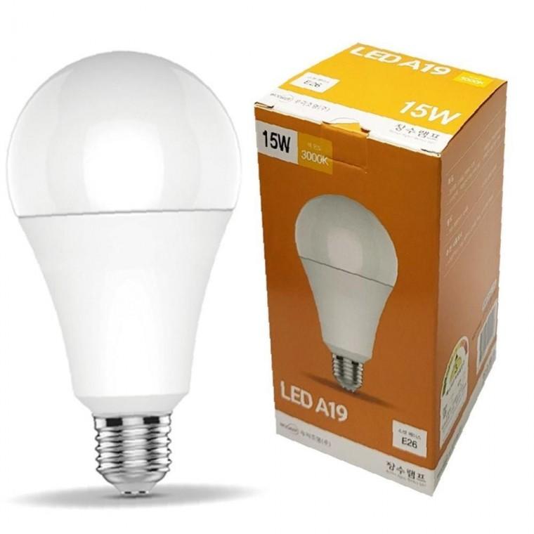 장수 LED 벌브 전구 15W E26 전구색 백열등 다마