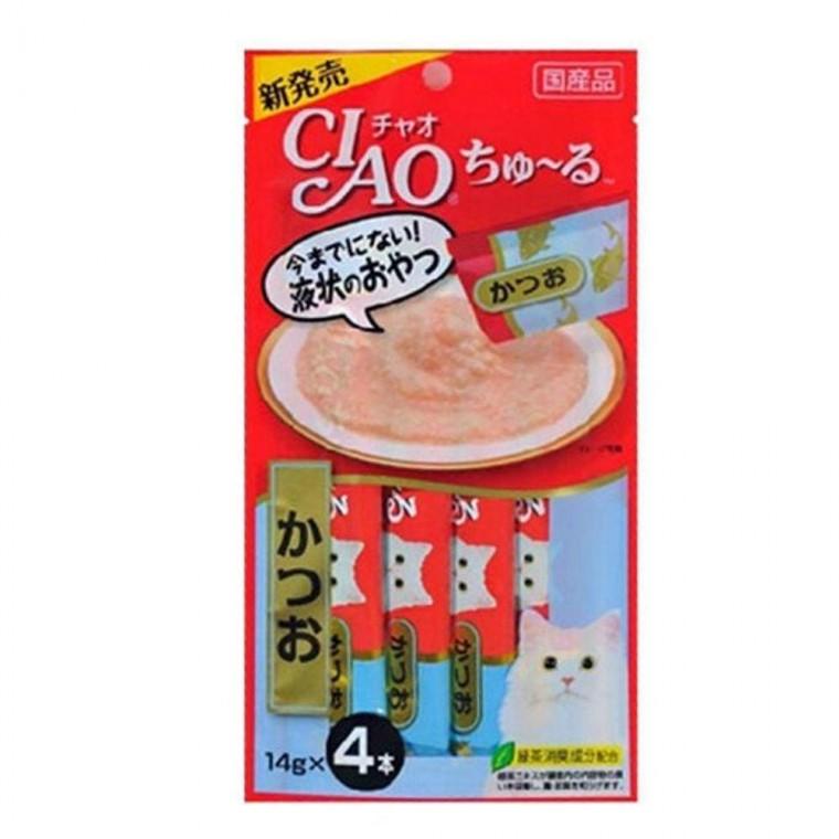 고양이 간식 츄르 짜먹는 파우치 가다랑어 14gx4p