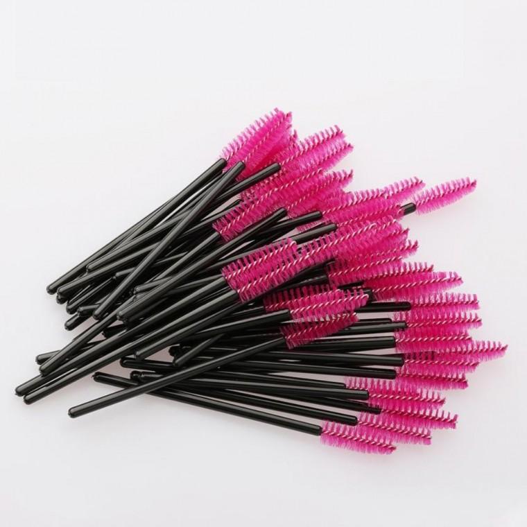 속눈썹 마스카라빗 블랙핑크 50개 나일론브러쉬 속눈썹정리