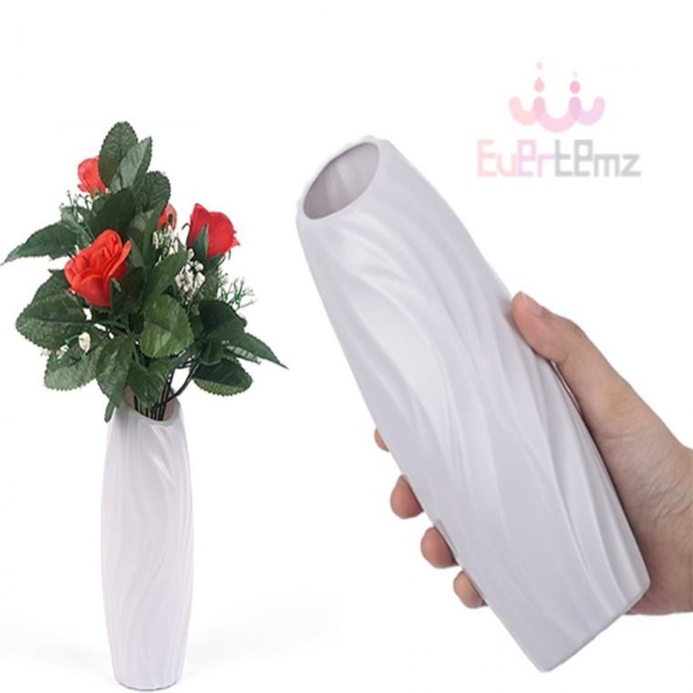 깨지지 않는 플라스틱 꽃병 화병 타원형 꽃병장식 화이트화병 소형화병