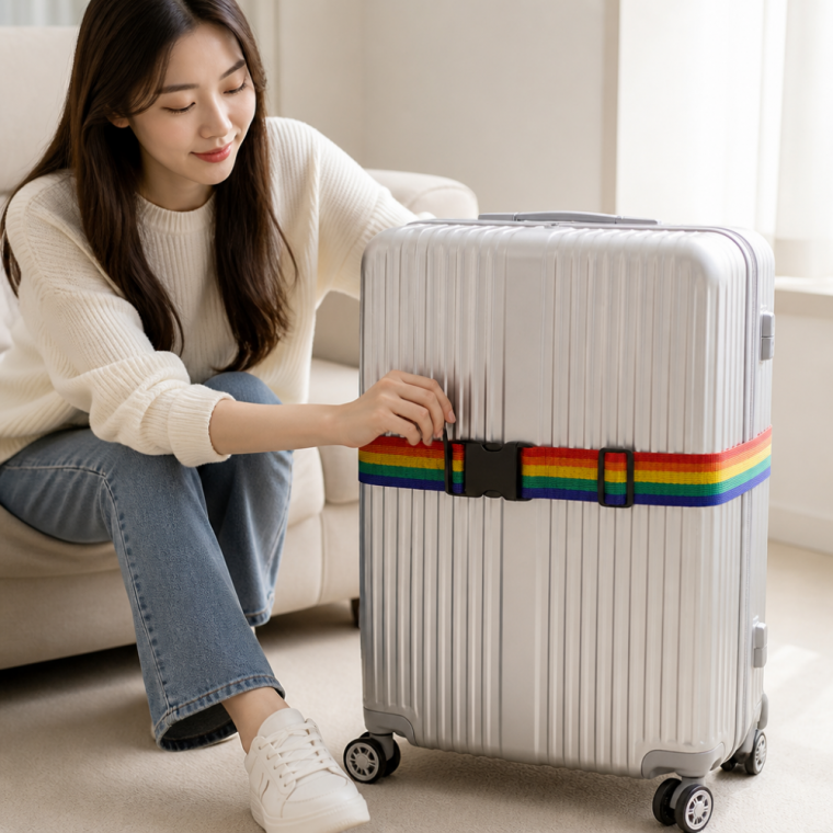 캐리어 고정 밴드 여행용 잠금 스트랩 벨트 일자형 잠금장치