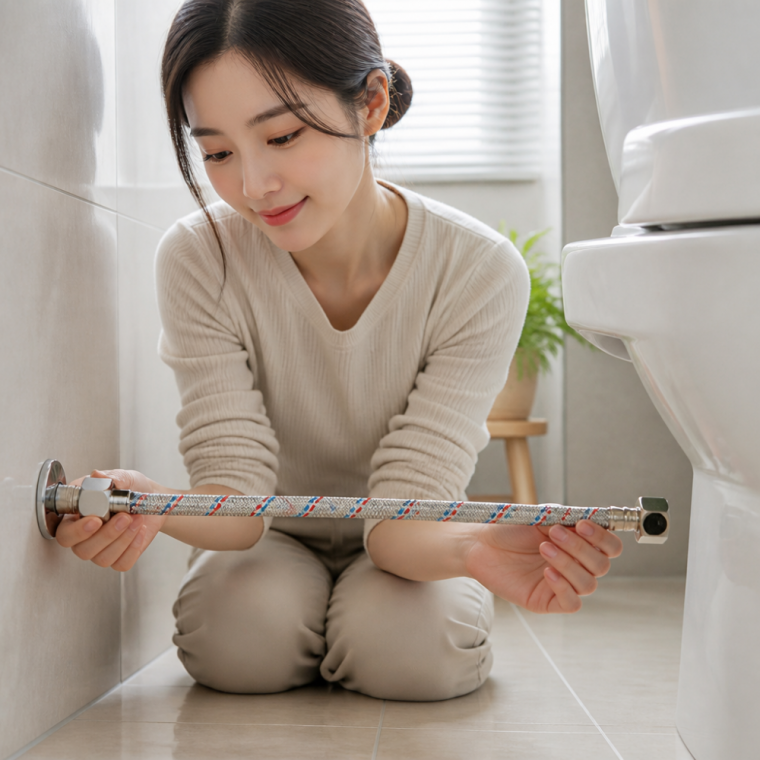 화장실 변기 연결 급수관 40cm 욕실 메쉬 급수 호스
