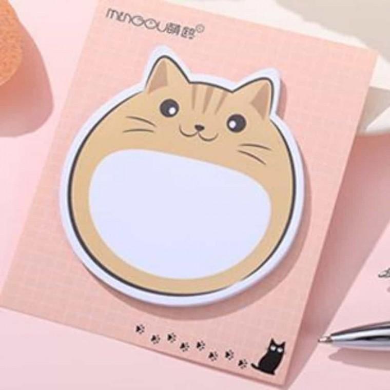 노란 고양이 메모지 오피스메모지 사무용메모지 메모패드 접착메모지