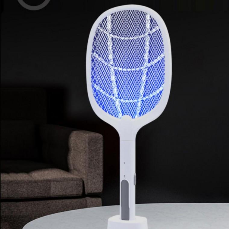 안전망 원터치 전기 파리채 LED 트랩 충전 모기채