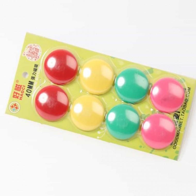 컬러 냉장고 메모자석 40mm 8개 원형마그넷 둥근자석 컬러자석 칼라자석