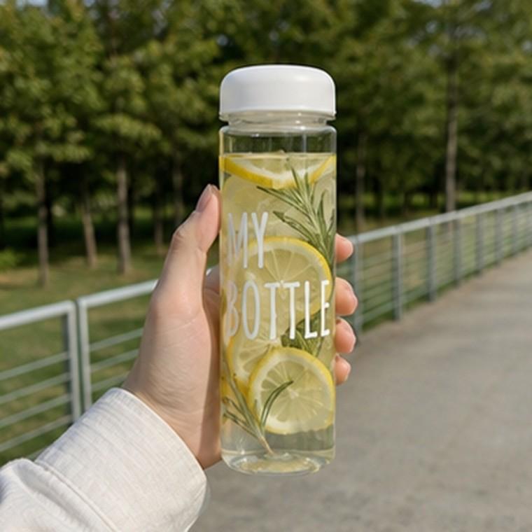 투명 PET 물병 레몬워터 데일리 보틀 가벼운 재사용 휴대용 500ml
