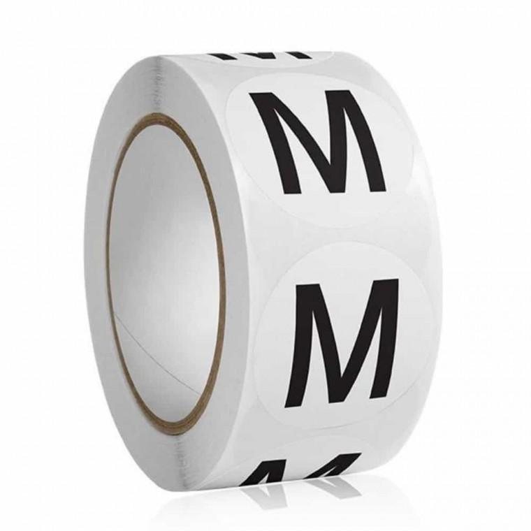 사이즈 롤스티커 M 1롤 500개 의류라벨 의류스티커 신발스티커 의류사이즈스티커