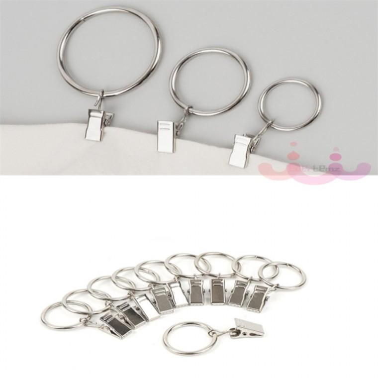 커튼봉 고리 홀더 집게링35mm 10P 커튼집게링45mm 집게형커텐고리 욕실커튼봉고리