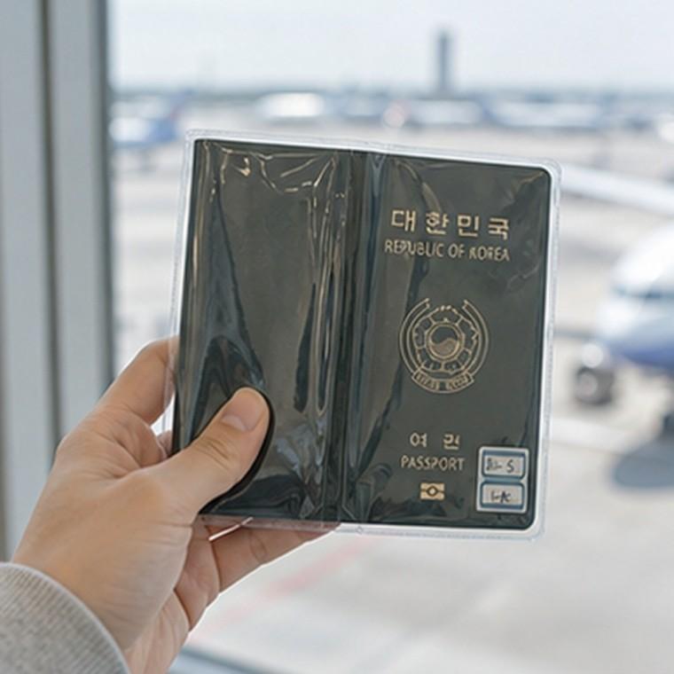 투명 PVC 여권케이스 카드수납 비행기표수납 여행서류정리 방수보호