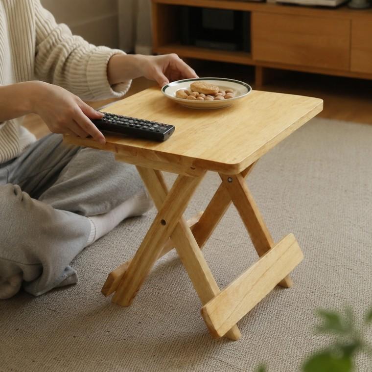 접이식 사각 우드테이블 24x24cm 간이 보조테이블 거실 좌식 공간활용