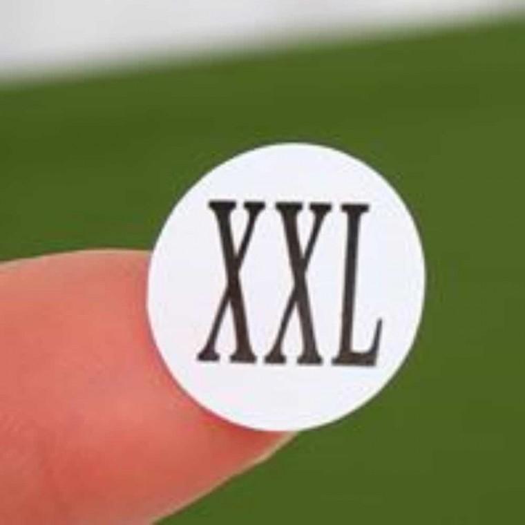 사이즈 스티커 XXL 10장 1500개 옷부착스티커 옷가게스티커 의류스티커 의류라벨