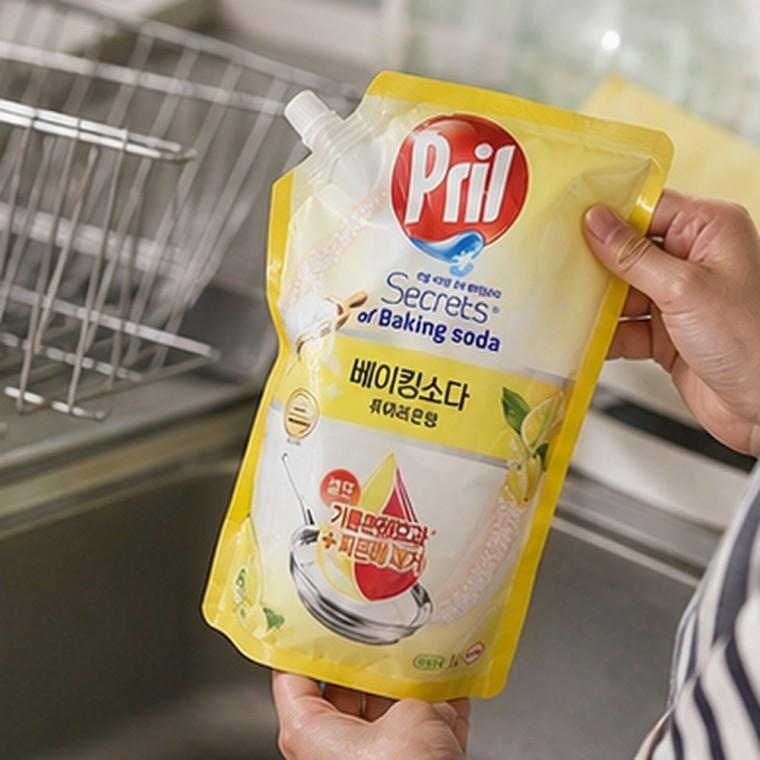 주방세제 700ml 리필형 레몬향 베이킹소다 고농축 기름때 찌든때 세정