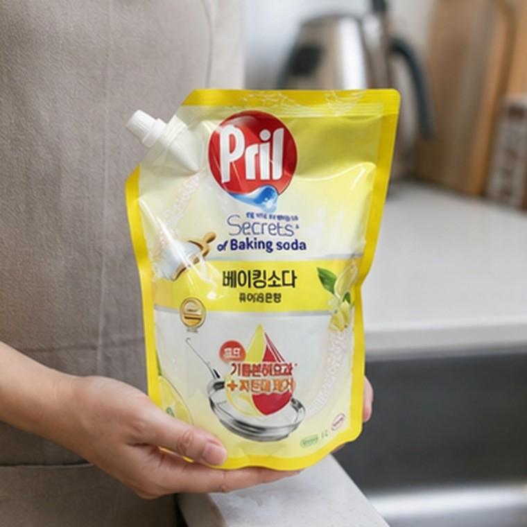 베이킹소다 함유 주방세제 리필형 700ml 레몬향 기름때 설거지 세정