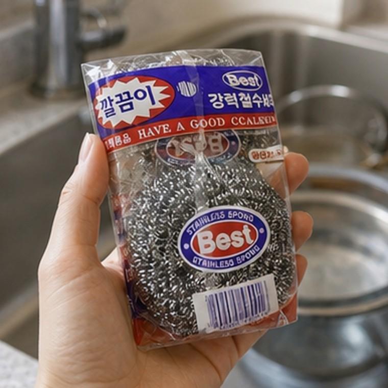 철수세미 스테인리스 스폰지 주방 냄비 팬 찌든때 세척용 가정용 단품