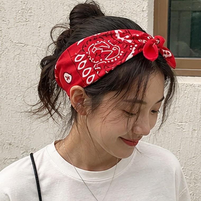 페이즐리 반다나 스카프 54cm x 54cm 헤어밴드 목수건 다용도