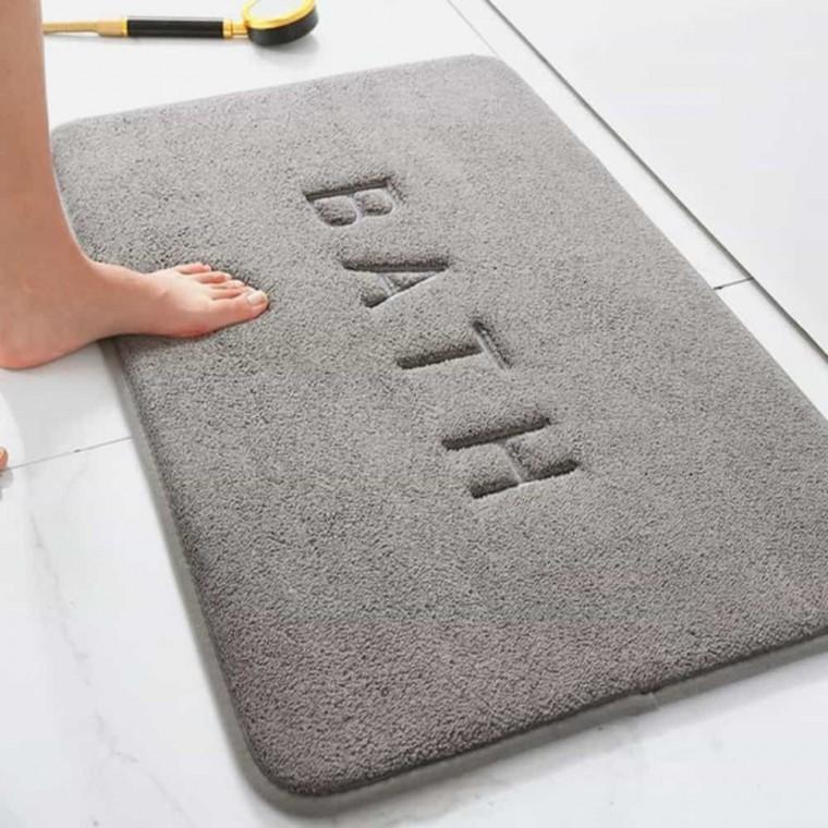 화장실발매트 극세사발매트 극세사욕실발매트 그레이 60x40cm 싱크대발매트 주방발매트 메모리폼발매트 극