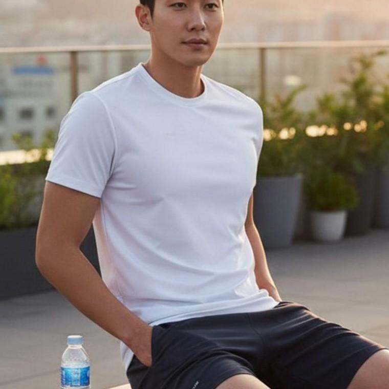 남성 코벤타 남성티셔츠 기능성 백메쉬 흡한속건 스포츠 일상 캐주얼 티셔츠
