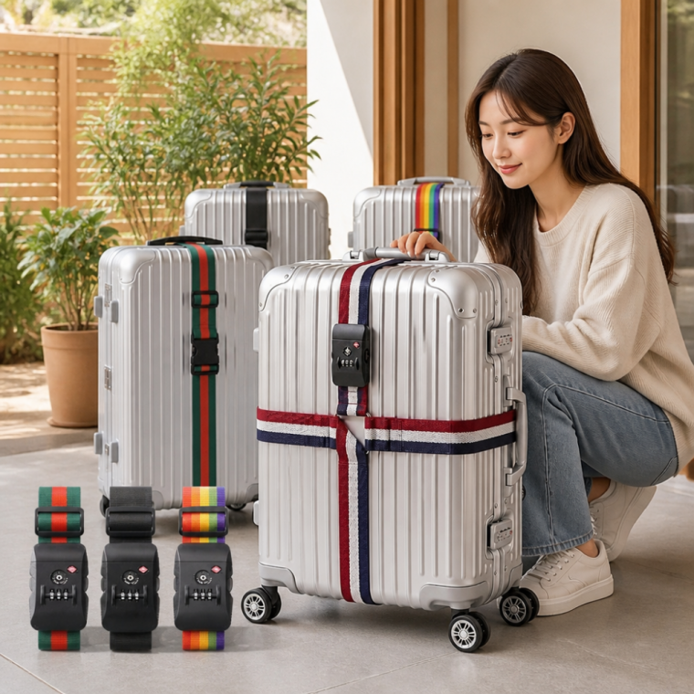 여행 가방 고정 밴드 캐리어 잠금 벨트 연결 스트랩 TSA