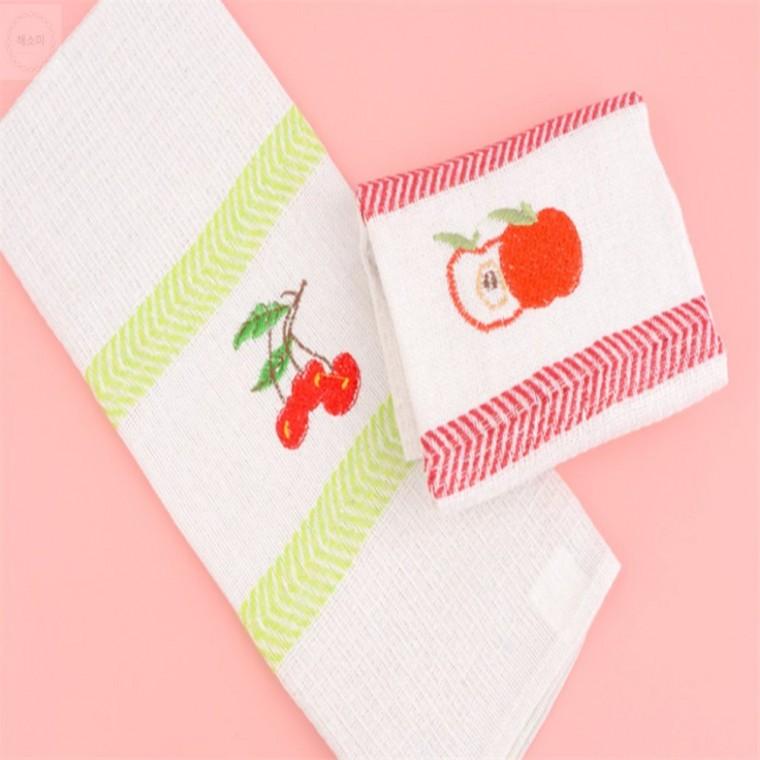 과일무늬 주방 면수건