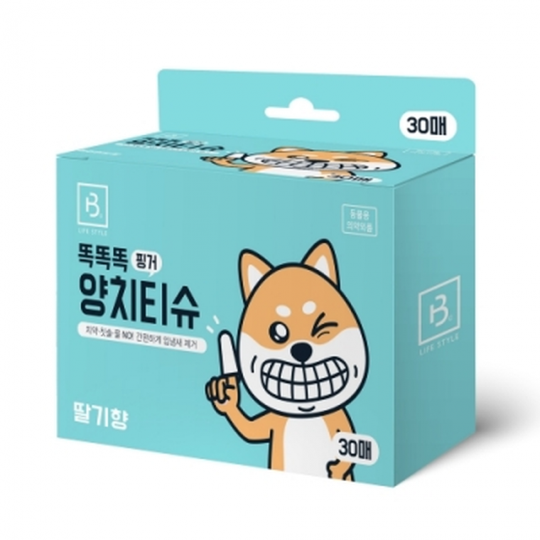 (2개묶음)브리더랩 똑똑똑 핑거 양치티슈 30매